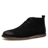 New Nubuck Leather Oxford Lace Up Formal Dress Boot Fashion Mens Round Toe Chukka Winter Shoes