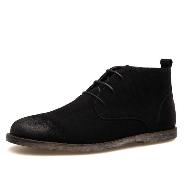 New Nubuck Leather Oxford Lace Up Formal Dress Boot Fashion Mens Round Toe Chukka Winter Shoes