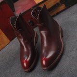 Mens Retro Leather Like Pointy Toe Formal Dress Business Oxford Brogue Wing tip Military Ankle Boots Chukka Shoes