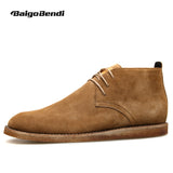 US 6-10 Nubuck Leather Men's Casual Lace Up Winter Chelsea Boots Dessert Chukka Shoes Bussiness Oxford