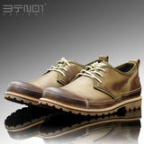 Mens Genuine Leather Lace Up Round Toe Oxfords Casual Chukkas Shoes Work Safety Shoes Retro Matin Boots