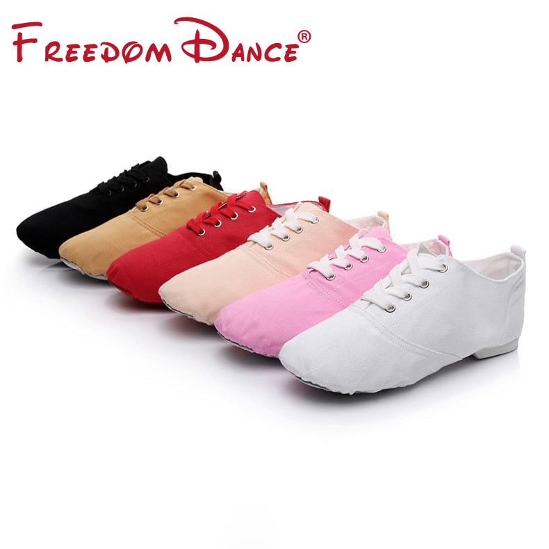 Adults DanceSport Shoes Jazz Dance Shoes Lace-up Split Soles Ballet Dance Shoes Gym Yoga Fitness Karate Shoes Sneakers Unisex