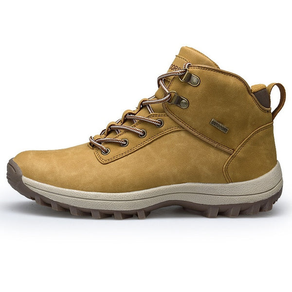 VANCAT Brand Men Boots Big Size 39-46 Autumn Winter Mens Leather Fashion Sneakers Lace Up Outdoor Mountain Men Shoes Waterproof