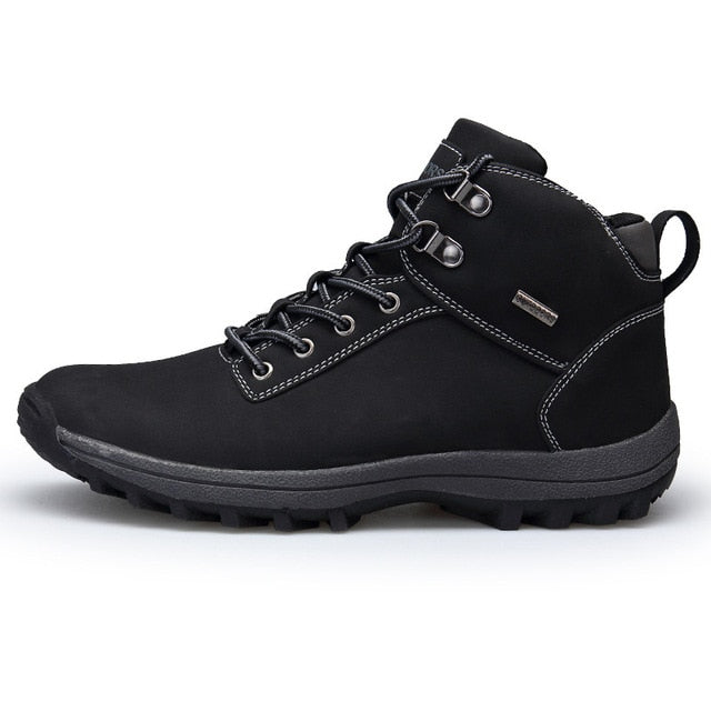VANCAT Brand Men Boots Big Size 39-46 Autumn Winter Mens Leather Fashion Sneakers Lace Up Outdoor Mountain Men Shoes Waterproof