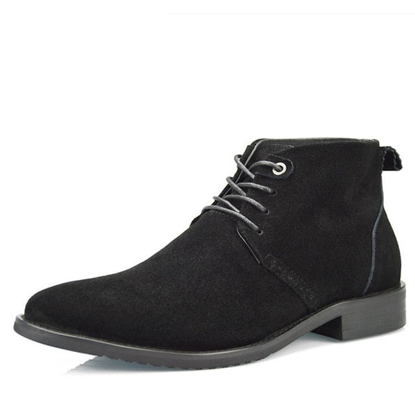 Real Leather Luxury China Designer Casual Brand Male Cow Suede Boot Social Formal chukka Shoe Chelsea Office Footwear for Men de