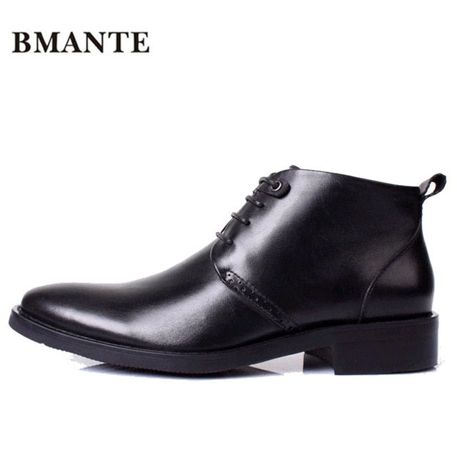 Real Leather Luxury Designer Casual Brand Male Boot Social Formal chukka Dress Shoe Chelsea Office Footwear for Men de Chaussure