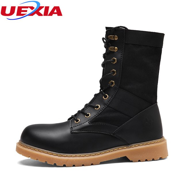 UEXIA High Quality Men Boots Canvas Casual Shoes Lace-up Shoes Packer Camel Boots Popular fashion Chukka Non-slip Handmade botas