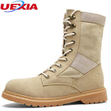 UEXIA High Quality Men Boots Canvas Casual Shoes Lace-up Shoes Packer Camel Boots Popular fashion Chukka Non-slip Handmade botas