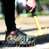 Men Safety Work Boots Fashion Camouflage Spring Breathable Mesh Steel Toe Casual Shoes Mens Labor Insurance Puncture Proof Shoes