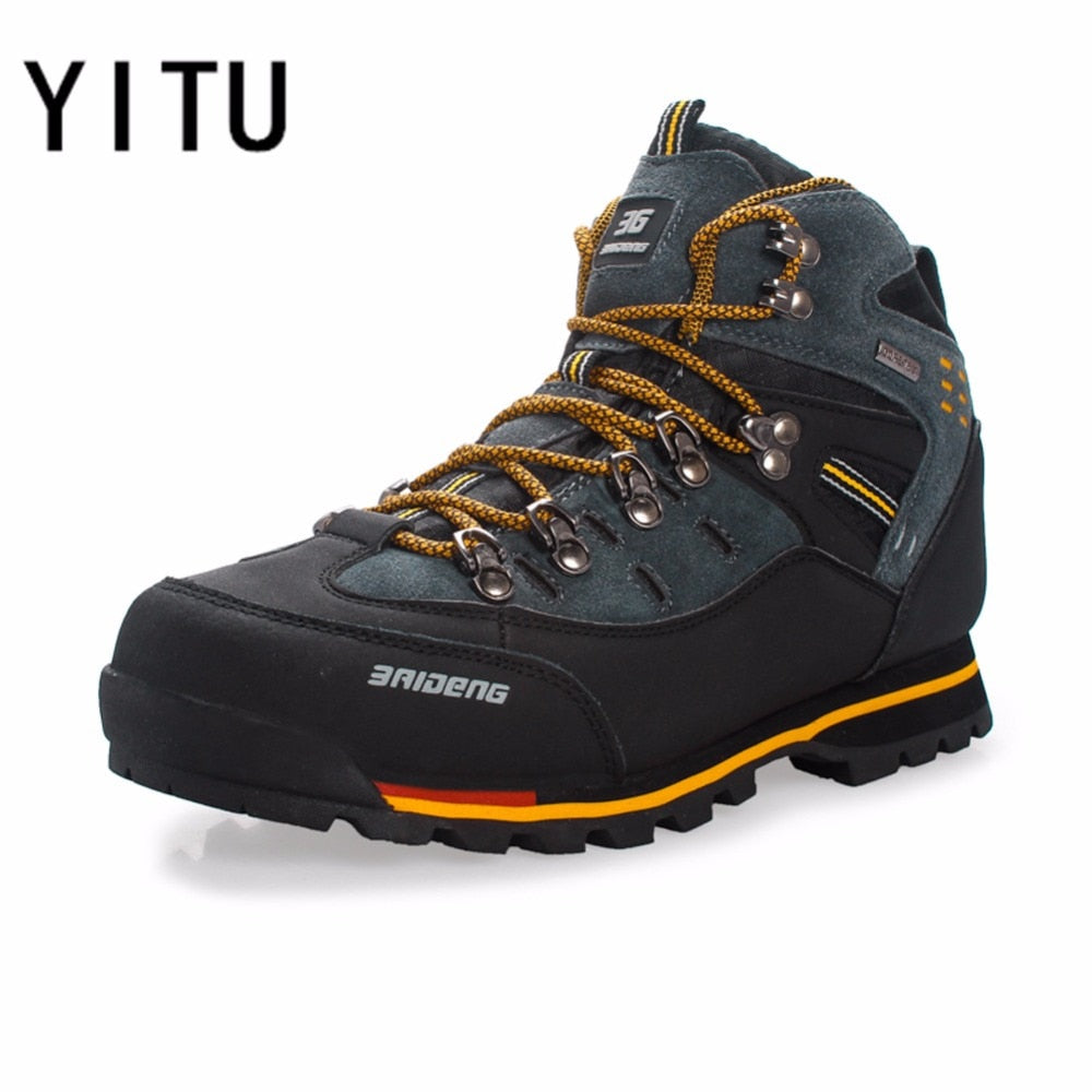YITU Breathable Outdoor Hiking Shoes Camping Mountain Climbing Hiking Boots Men Waterproof Sport Fishing Boots Trekking Sneakers