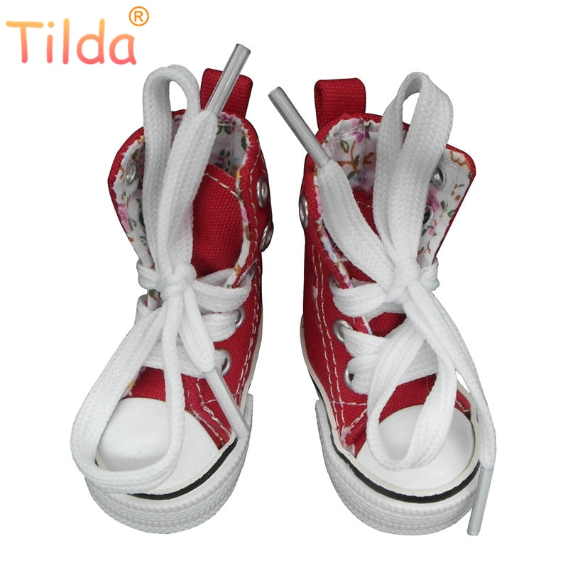 Tilda Canvas Sneaker For Paola Reina Doll,Fashion Mini Toy Gym Shoes for Tilda,1/3 Bjd Doll Sneakers Shoes for Dolls Accessories