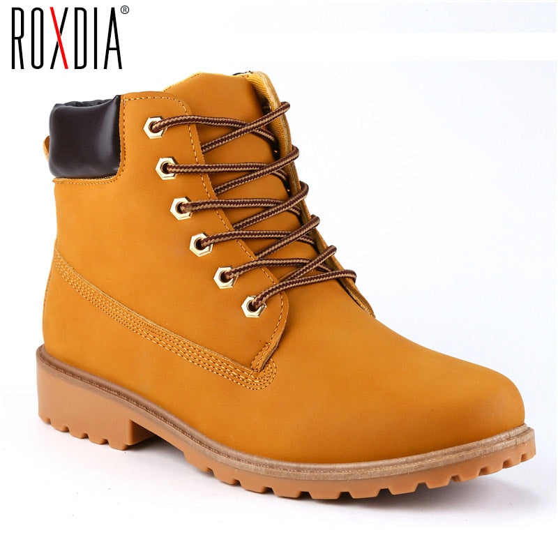 ROXDIA Faux Suede Leather Men Boots Spring Autumn And Winter Man Shoes Ankle Boot Men's Snow Shoe Work Plus Size 39-46 RXM560