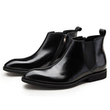 Genuine Leather Men's Ankle Chelsea Boots Business Formal Pointed Toe Wedding Business Formal Dress Chukka 2017 Short Boots