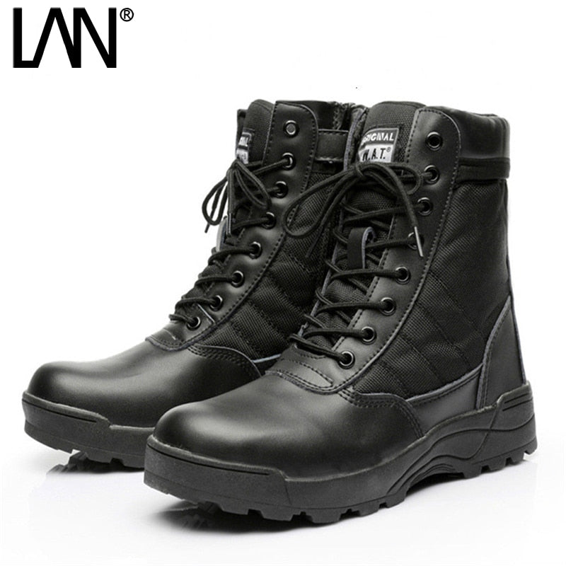 Dropshipping Army Boots Male Zipper Design Tactical Boots Delta SWAT Shoes For Men Black Military Boots