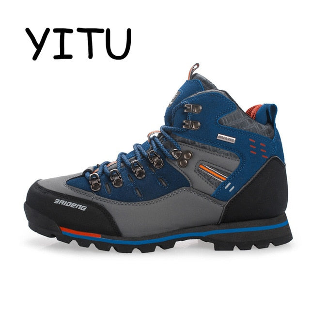 YITU Breathable Outdoor Hiking Shoes Camping Mountain Climbing Hiking Boots Men Waterproof Sport Fishing Boots Trekking Sneakers