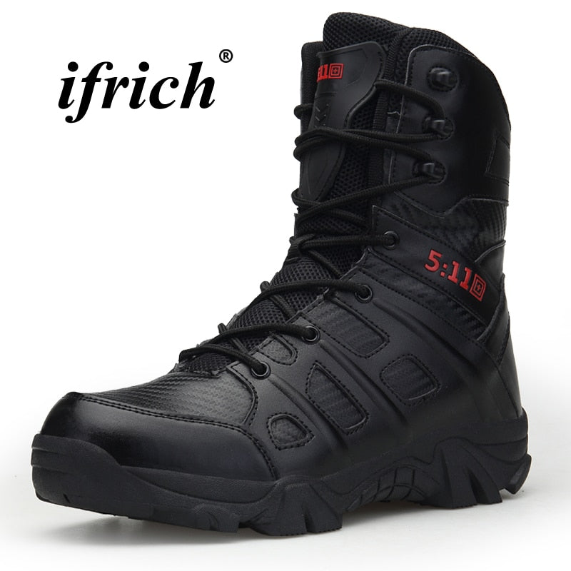 Man Hiking Shoes Large Size 41-46 Male Shoes Adult High Top Tactical Boots Black Lace Up Climbing Boots for Men Army Shoes