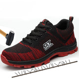 Men's Plus Size Breathable Mesh Steel Toe Outdoor Safety Shoes Men Industrial & Construction Puncture Proof Work Shoes