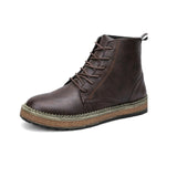 Vintage Sapato Men's Ankle Boots Spring Autumn Martin Boot Leather Shoes Men British Style Casual Fashion High Top Chukka Boot