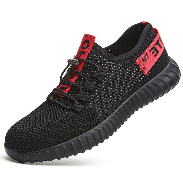 New exhibition breathable safety shoes men's Lightweight summer anti-smashing piercing work sandals Single mesh sneakers  35-46