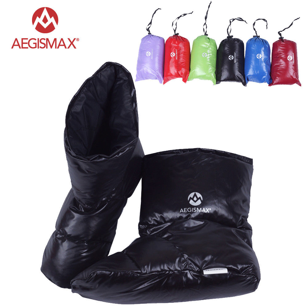 AEGISMAX Duck Down Slippers Shoes Bootees Boots Footwear Camping Feet Cover Warm Hiking Outdoor