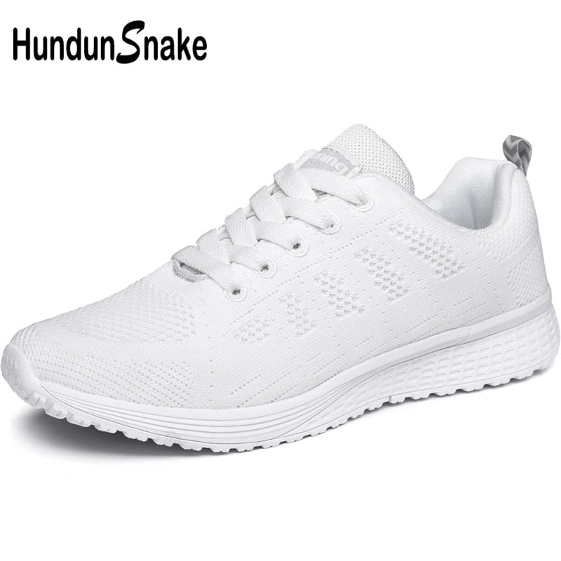 Hundunsnake Breathable Women's Sneakers Woman Sport Shoes Female Summer Running Shoes Women's White Basket Femme 2018 Code T568