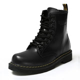 Winter Ankle Boots Pu Leather Women Boots Fashion Martin Boots Women Work Shoes Black Round Toe Lace-Up Women Shoes Female Boots