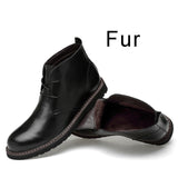 CLAX Men Desert boots Genuine Leather Ankle dress Boot Men casual Shoes Chukka Boot Autumn Winter Fur chaussure homme Plus Size