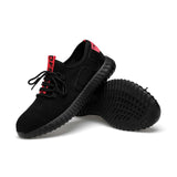 New exhibition men Fashion Safety Shoes Breathable flying woven Anti-smashing steel toe caps Anti-piercing fiber mens work Shoes