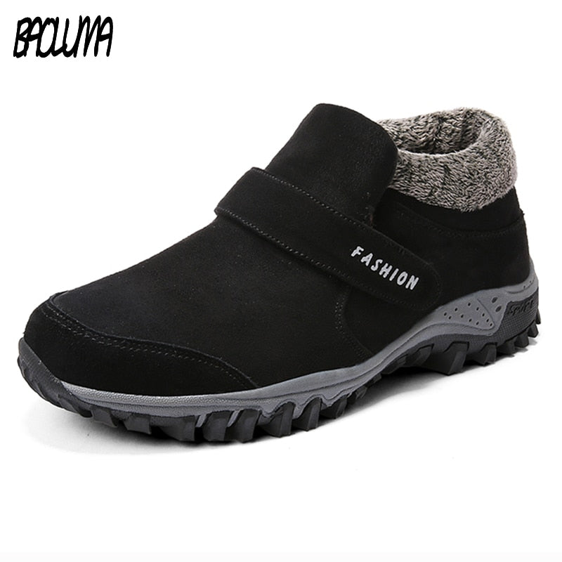 Winter Ankle Boots Men Suede Leather Winter Shoes Men Tennis Sneakers Winter Ankle Boots Male Warm Working Casual Botas Hombre