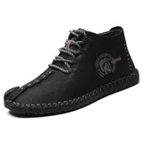 Designer Mens Boots Working Tactical Boots Split Leather Ankle Snow Boots Driving Shoes Warm Fur Plush Lace-up Winter Shoes