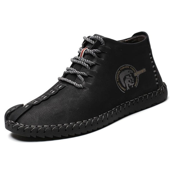 Designer Mens Boots Working Tactical Boots Split Leather Ankle Snow Boots Driving Shoes Warm Fur Plush Lace-up Winter Shoes