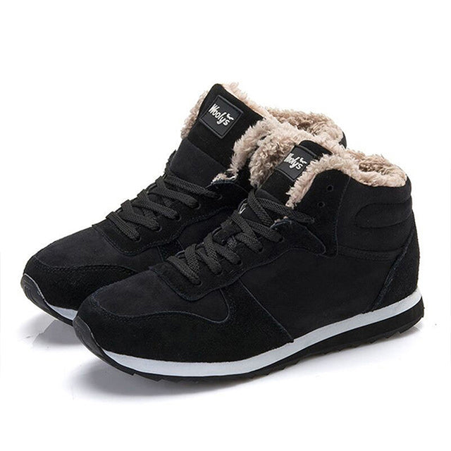 Winter Boots Men Ankle Boots Warm Winter Shoes Men Boots Tennis Sneakers Male Shoes Solid Lace Up Lovers Casual Safety Shoes Men