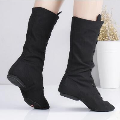 Canvas Jazz Dance Boots For Dance Studios Lace-up High Dance Boot Gym Yoga Fitness Karate Shoes Dancing Sneakers Free Shipping