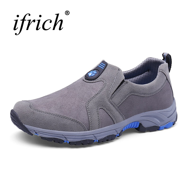 2019 Winter Outdoor Trekking Boots Men Slip On Mountain Climbing Sneakers Leather Warm Hiking Shoes For Men Mountain Trainers
