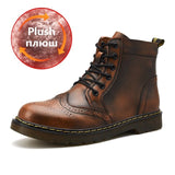 Vancat  High Quality Genuine Leather Men Boots Winter Waterproof Ankle Boots Martin Boots Outdoor Working Snow Boots Men Shoes