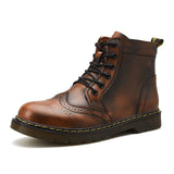 Vancat  High Quality Genuine Leather Men Boots Winter Waterproof Ankle Boots Martin Boots Outdoor Working Snow Boots Men Shoes