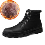 Vancat High Quality Genuine Leather Men Boots Winter Waterproof Ankle Boots Martin Boots Outdoor Working Snow Boots Men Shoes