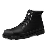 Vancat High Quality Genuine Leather Men Boots Winter Waterproof Ankle Boots Martin Boots Outdoor Working Snow Boots Men Shoes