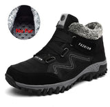 JICHI Men Boots Winter With Fur 2018 Warm Snow Boots Men Winter Boots Work Shoes Men Footwear Fashion Rubber Ankle Shoes 35-46