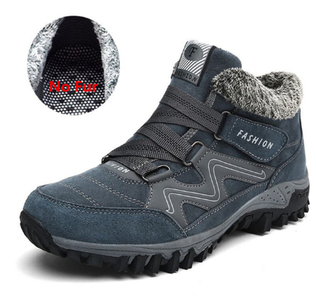 JICHI Men Boots Winter With Fur 2018 Warm Snow Boots Men Winter Boots Work Shoes Men Footwear Fashion Rubber Ankle Shoes 35-46