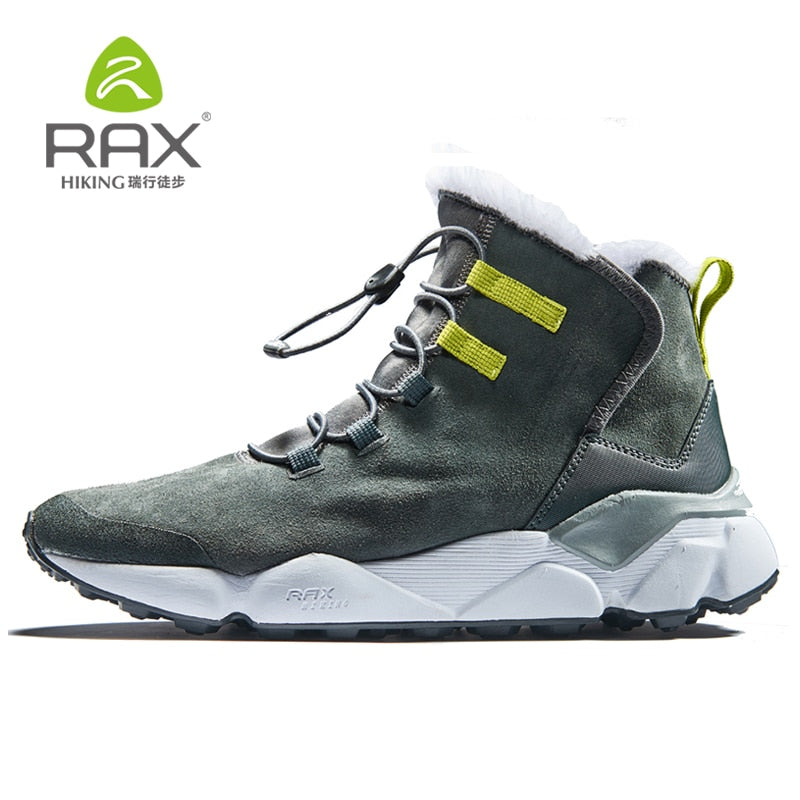 2018 RAX Outdoor Hiking Boots For Men Women Breathable Snow boots Man Leather Walking Shoes Hiking Shoes Fleece Winter Boots