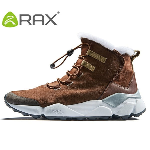 2018 RAX Outdoor Hiking Boots For Men Women Breathable Snow boots Man Leather Walking Shoes Hiking Shoes Fleece Winter Boots