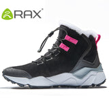 2018 RAX Outdoor Hiking Boots For Men Women Breathable Snow boots Man Leather Walking Shoes Hiking Shoes Fleece Winter Boots