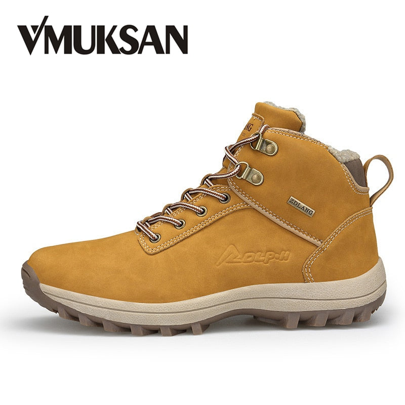 VMUKSAN Brand Men Boots Big Size 39-47 Men Winter Boots Lace-Up Casual Ankle Snow Boots Mens Fashion Sneakers Work Shoes Man
