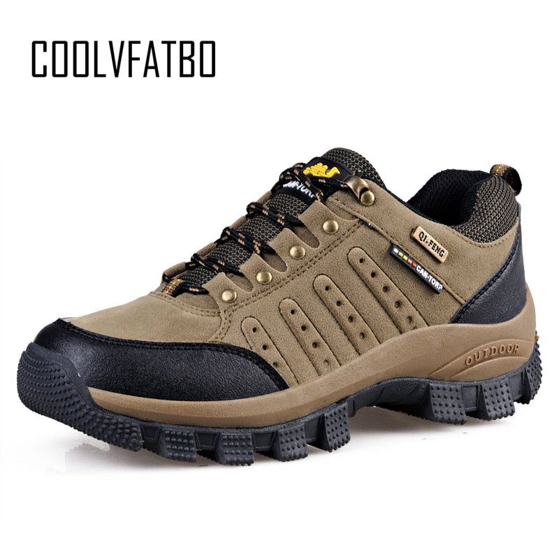 COOLVFATBO Military Tactical Boots For Men Leather Waterproof Round Toe Sneakers Mens Combat Desert Casual Shoes Plus Size 36-47