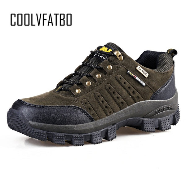 COOLVFATBO Military Tactical Boots For Men Leather Waterproof Round Toe Sneakers Mens Combat Desert Casual Shoes Plus Size 36-47