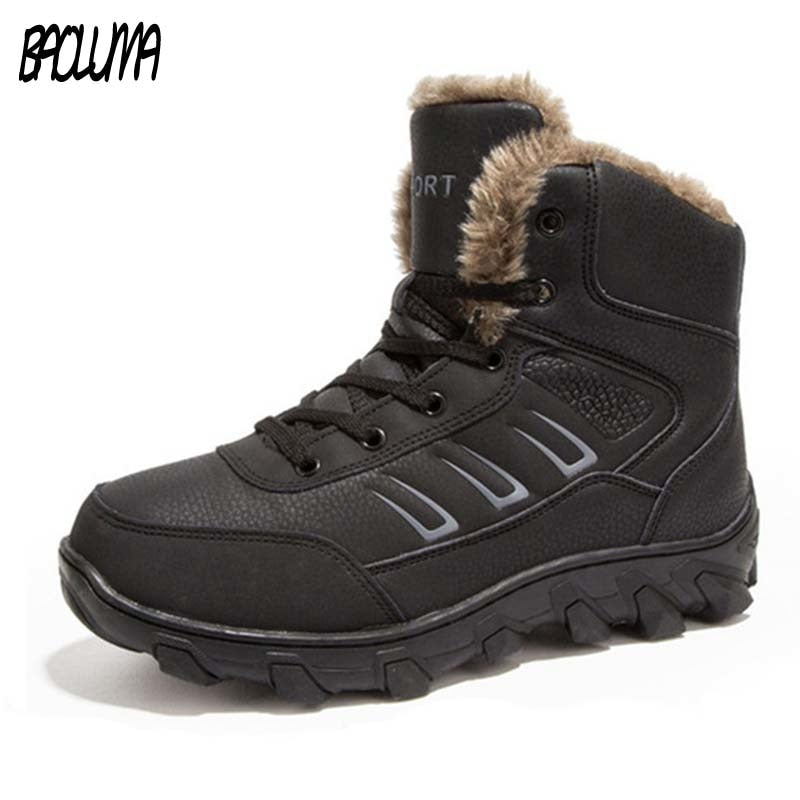 Genuine Leather Men Winter Boots Combat Ankle Boots Work Breathable Durable Men Army Forces Rubber Mid-calf High Top Boots Shoes