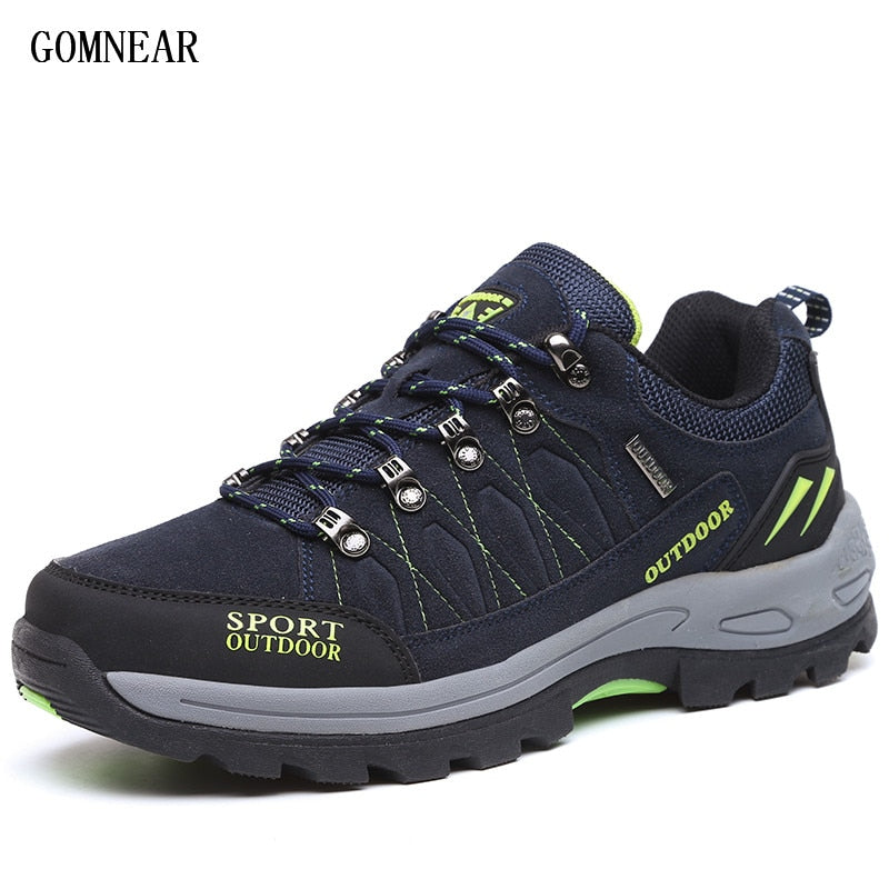 GOMNEAR Men's Hiking Shoes Male Outdoor Shoes Hiking Antiskid Breathable Trekking Shoes Hunting Tourism Mountain Sneakers Boots