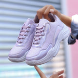 New Trend Gym Shoes For Girls Thick Soled Women Running Shoe Purple Pink Jogging Ladies Shoes Big Size 42 Female Sports Sneakers