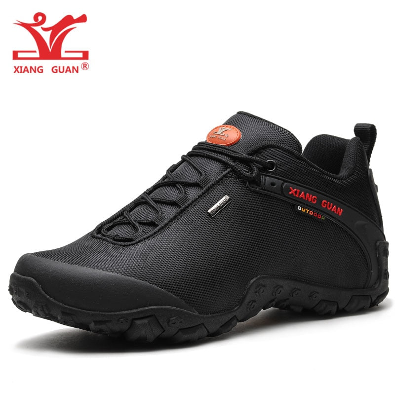 XIANG GUAN Men Hiking Shoes Women Trekking Boots Black Green Breathable Sport Climbing Mountain Camping Outdoor Walking Sneakers